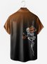 Casual Summer Skull Lightweight Loose Polyester fibre Short sleeve Regular H-Line shirts for Men