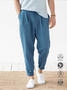 Cotton And linen Style American Casual Basic Wild linen Trousers