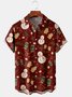 Men's New Christmas Snowman Print Casual Breathable Hawaiian Short Sleeve Shirt