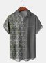 Men's Art Geometric Print Fashion Lapel Short Sleeve Hawaiian Shirt