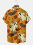 Men Casual Summer Halloween Polyester Micro-Elasticity Holiday Shawl Collar Regular H-Line shirts