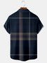 Men Casual Summer Plaid Lightweight Household Short sleeve Regular H-Line Shirt Collar shirts