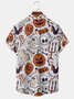 Men Casual Summer Halloween Micro-Elasticity Daily Regular Fit Short sleeve Shawl Collar H-Line shirts
