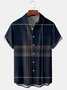 Men Casual Summer Plaid Lightweight Household Short sleeve Regular H-Line Shirt Collar shirts