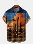 Men's Botanical Floral Print Fashion Lapel Short Sleeve Hawaiian Shirt