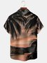 Summer Coconut Tree Hawaii Polyester Lightweight Micro-Elasticity Regular Fit H-Line Shirt Collar shirts for Men