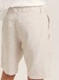 Plain Summer Linen No Elasticity Party Loose Shorts Bermuda H-Line Casual Pants for Men