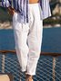 Casual Plain Summer Natural Holiday Slim Taper Pants Long Regular Regular Size Casual Pants for Men