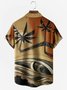 Men's Ocean Coconut Print Anti-Wrinkle Moisture Wicking Fabric Fashion Hawaiian Lapel Short Sleeve Shirts