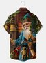 Men's Christmas Elements Santa Graphic Print Short Sleeve Shirt