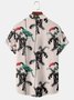 Men Casual Summer Coconut Tree Polyester Micro-Elasticity Regular H-Line Shirt Collar Regular Size shirts