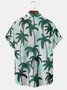 Men Casual Summer Coconut Tree Polyester Daily Regular Fit Short sleeve Regular Shirt Collar shirts