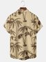Men Casual Summer Coconut Tree Polyester Micro-Elasticity Regular Fit Short sleeve Regular H-Line shirts