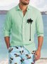 Cotton Linen Hawaiian Casual Long Sleeve Shirt