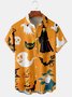 Men's Casual Halloween Front Button Soft Breathable Chest Pocket Casual Hawaiian Shirt