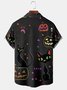Mens Casual halloween  Print Front Buttons Soft Breathable Chest Pocket Casual Hawaiian Shirts