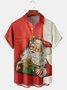 Men's Christmas Print Short Sleeve Hawaiian Shirt with Chest Pocket