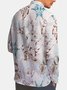 Cotton Linen Geometric Print Casual Long Sleeve Shirt