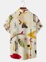 Mens Mid Century Geo Print Front Buttons Soft Breathable Chest Pocket Casual Hawaiian Shirts