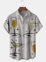 Men's Cocktail Print Casual Breathable Hawaiian Short Sleeve Shirt