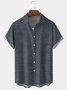 Mens Geometric Stripe Printed Short Sleeve Shirt Wrinkle Resistant Moisture Wicking Hawaiian Lapel Top