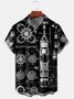 Mens Space Astrorocket Print Front Buttons Soft Breathable Chest Pocket Casual Hawaiian Shirt