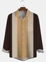 Men's Geometric Stripe Printed Wrinkle Resistant Moisture Wicking Fabric Fashion Hawaiian Lapel Long Sleeve Shirts