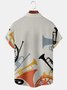 Men Casual Summer Music Polyester Micro-Elasticity Short sleeve Regular Shirt Collar Regular Size shirts