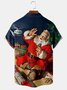 Casual Summer Santa Claus Polyester Lightweight Buttons Regular Shirt Collar Regular Size shirts for Men
