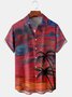 Men's Artistic Coconut Tree Print Casual Breathable Short Sleeve Shirt
