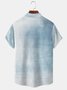 Men Casual Ombre Summer Polyester Short sleeve Regular H-Line Shirt Collar Regular Size shirts