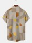 Geometric Casual Summer Lightweight Regular Fit Short sleeve Regular H-Line Shirt Collar shirts for Men