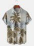 Summer Coconut Tree Vacation Vacation Regular Fit Short sleeve Regular H-Line Regular Size shirts for Men
