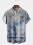 Casual Ombre Summer Polyester Household Regular Fit Regular H-Line Shirt Collar shirts for Men