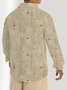 Cotton and linen style American stars geometric joker linen shirt