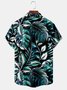 3D Palm Leaves Chest Pocket Short Sleeve Hawaiian Shirt
