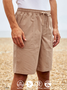 Cotton Linen Solid Basic Shorts