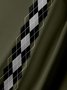 Casual Art Collection Geometric Color Block Diamond Pattern Lapel Zip Long Sleeve Print Polo Shirt