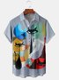 Mens Retro Mid-Century Print Front Buttons Soft Breathable Chest Pocket Casual Hawaiian Shirts