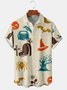 Men's Vintage Halloween Skull Print Front Button Soft Breathable Chest Pocket Casual Hawaiian Shirt