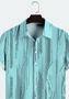 Cotton Linen Geometric Print Casual Short Sleeve Shirt