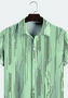 Cotton Linen Geometric Print Casual Short Sleeve Shirt