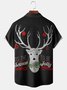 Men's Back Christmas Print Casual Breathable Short Sleeve Shirt with Pockets