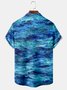 Men's Casual Art Gradient Front Button Soft Breathable Chest Pocket Casual Hawaiian Shirt