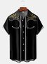 Men's Western Denim Print Casual Breathable Short Sleeve Shirt