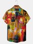 Men's Art Print Casual Breathable Short Sleeve Shirt with Pockets
