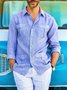 Men's Cotton Linen Style Workwear Multi-pocket Long Sleeve Shirt