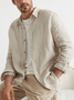 American leisure net color cotton and linen style flax long sleeve Shirt