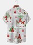 Mens Christmas Print Front Buttons Soft Breathable Chest Pocket Casual Hawaiian Shirts