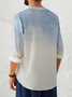 Cotton and linen style lie fallow gradient guitar printing flax long sleeve shirts